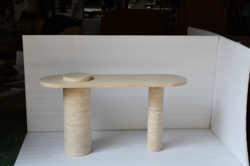 Table console Céra en travertin